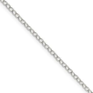 2.25mm, Sterling Silver, Solid Oval Cable Chain Necklace, 18 Inch
